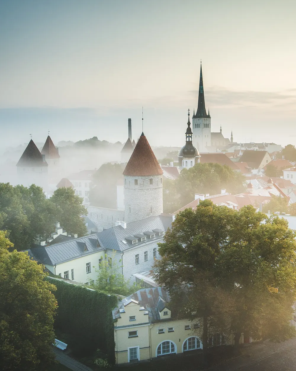 Old Town at sunrise, Tallinn